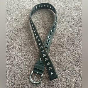 Olive Green Belt With Grommet Holes - Small